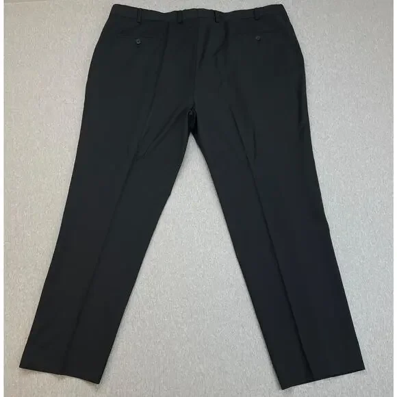 Jos A Bank Suit Men 48R Black 100% Wool 2-Button Pants 43 x 31 - 2 Piece Set